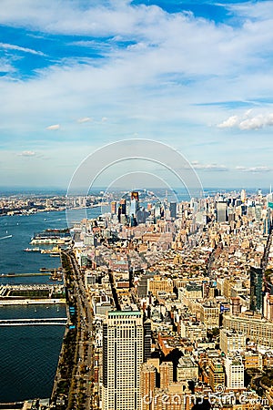 An aerial view of Manhattan - the Empire State. Stock Photo